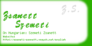 zsanett szemeti business card